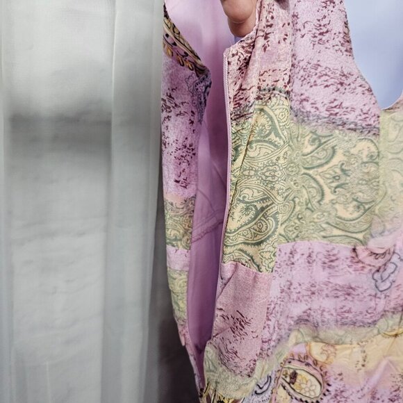 Erica Brooke Lavender Peach Paisley Sleeveless Midi Dress Boho Hippie Retro 14 - Picture 8 of 13